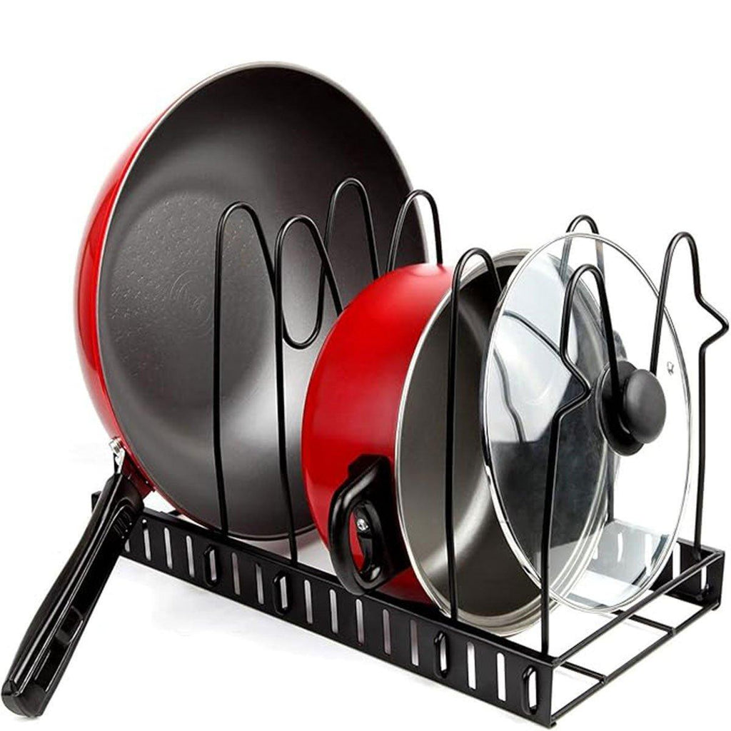 Vertical Iron Pot Lid Rack in Two Heights | StorageOZ