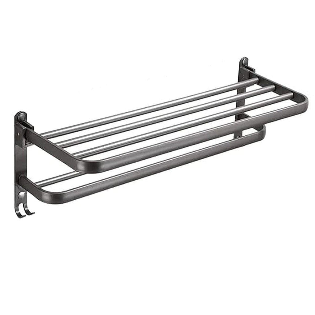 Punch Free Grey Aluminium Bathroom Towel Rack | StorageOZ
