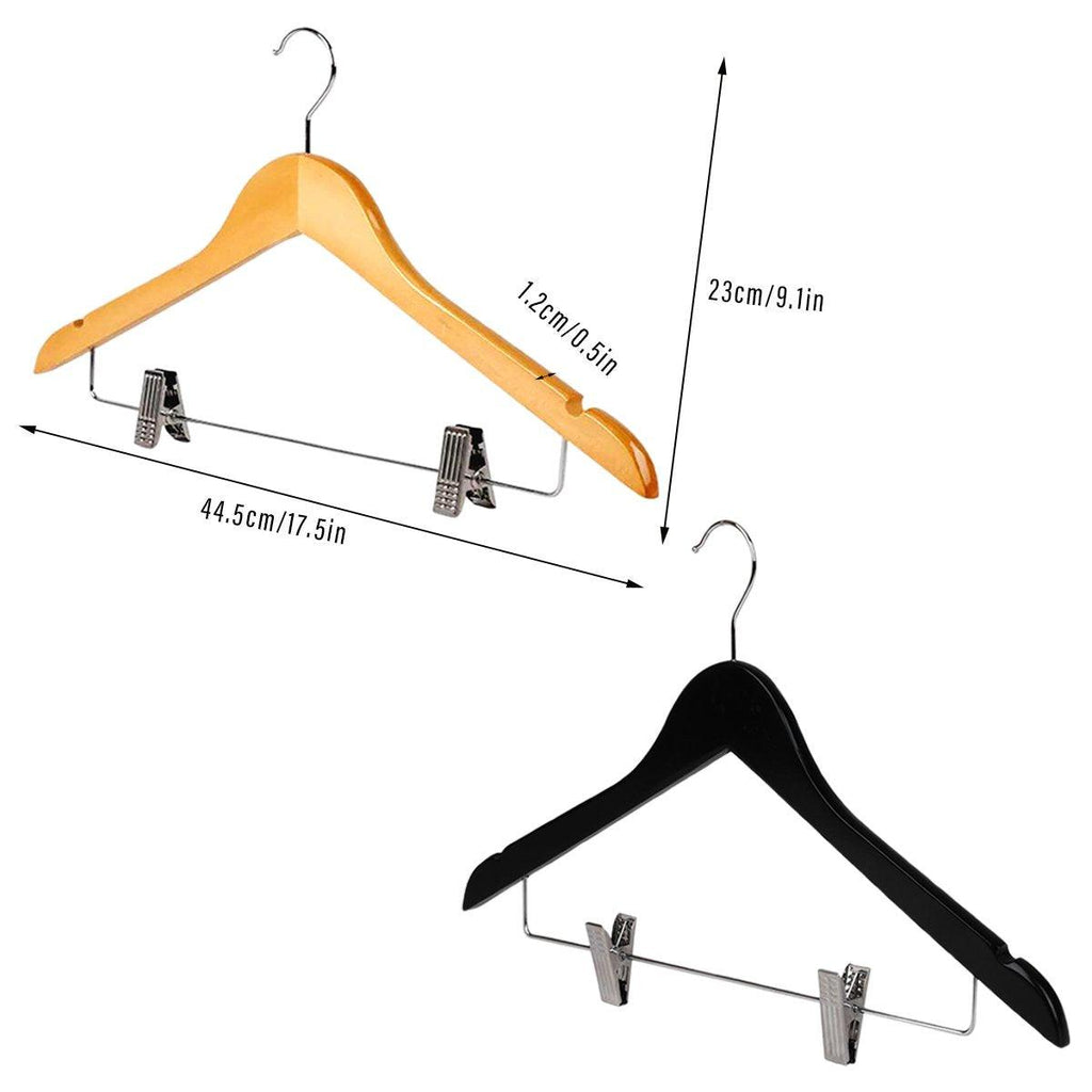 10 Pcs Wooden Clip Clothes Hangers Two Finishes | StorageOZ