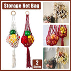 Hanging Rope Fruit Basket in Two Colours | StorageOZ