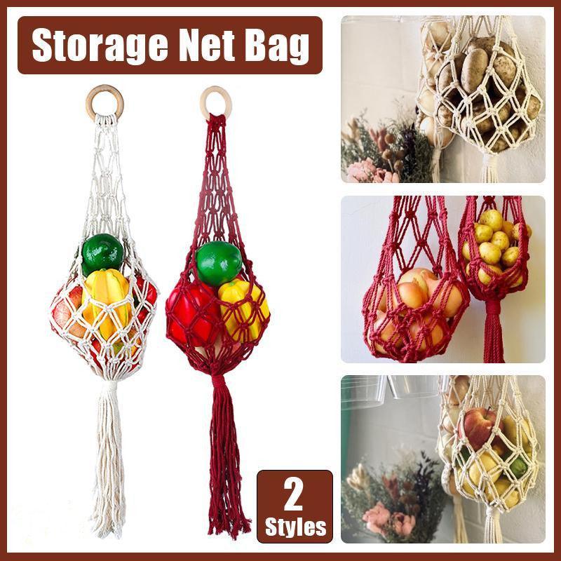 Hanging Rope Fruit Basket in Two Colours | StorageOZ