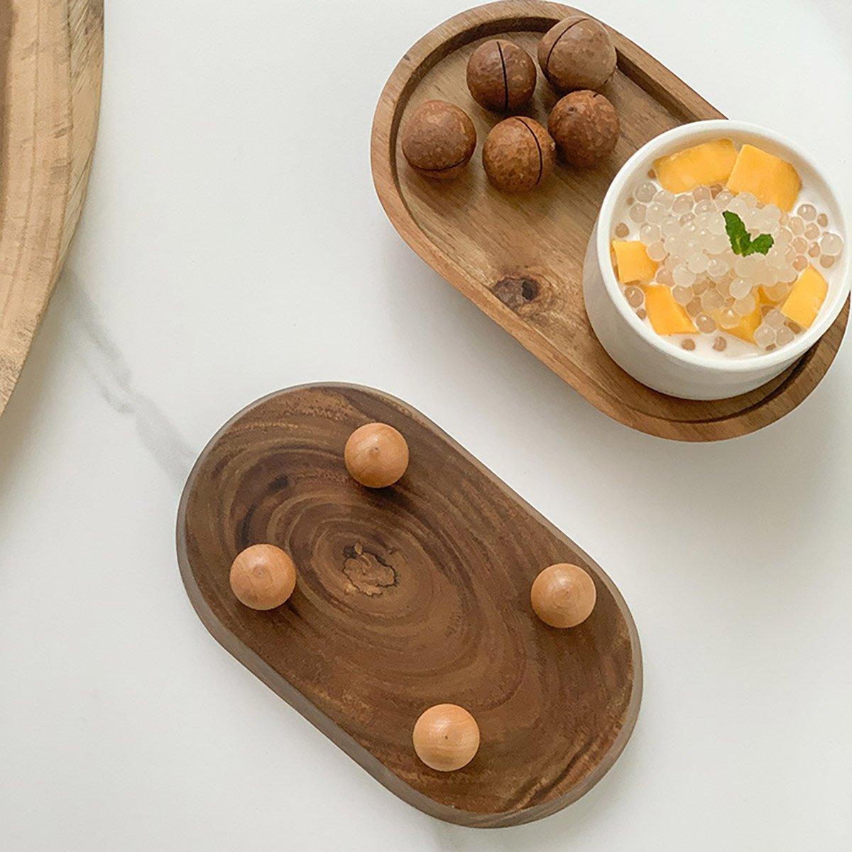 Wooden Oval Tray Home Storage Display Set | StorageOZ