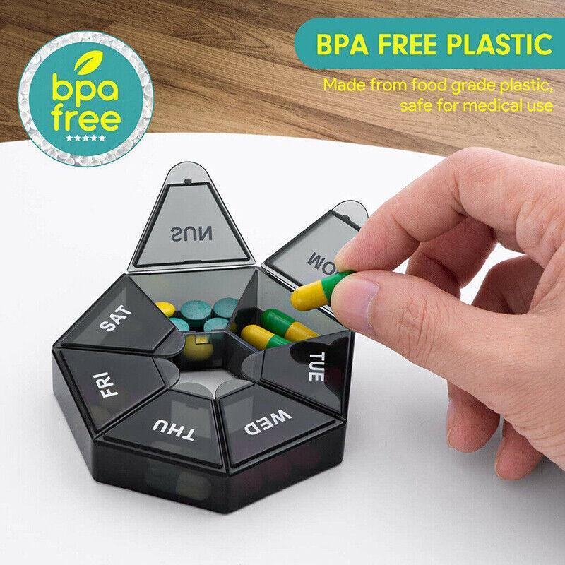 2 Pcs 7 Grid Pill Storage Boxes Eight Colours | StorageOZ