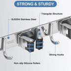 304 Steel Punch Free Mop Rack Two Colours | StorageOZ