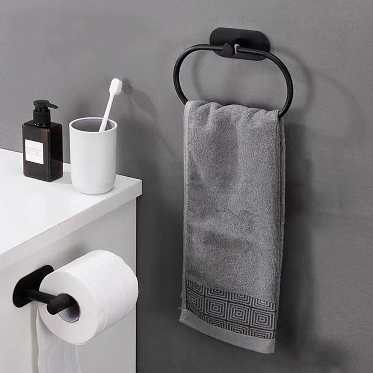 Towel Rings Two Colours Bath Organiser Set | StorageOZ
