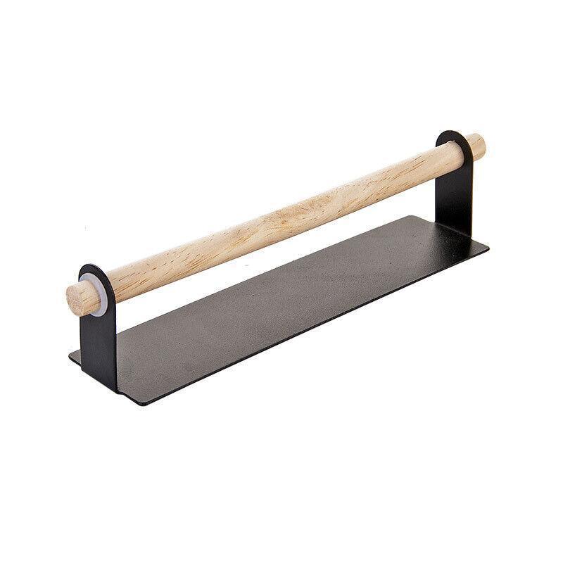 No Drill Black Towel and Roll Holder Rack | StorageOZ