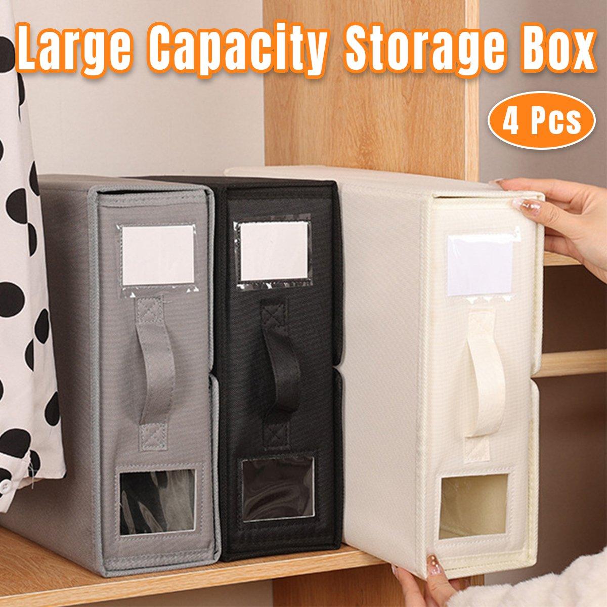 4 Pcs Collapsible Storage Boxes Three Colours | StorageOZ