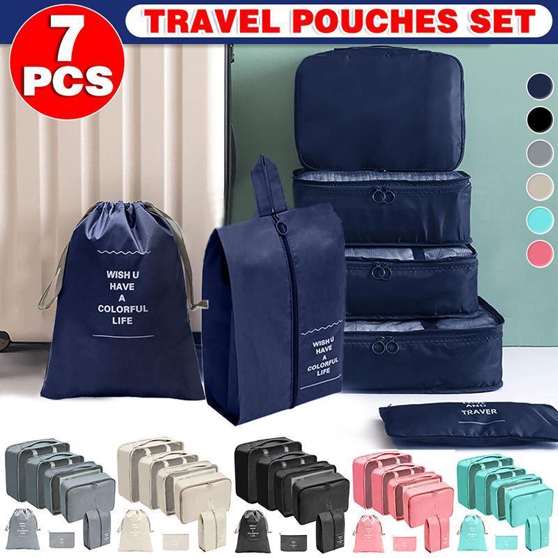 7 Pcs Oxford Packing Cube Set Six Colours | StorageOZ
