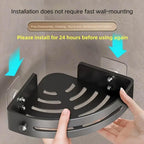 Black Corner Shower Caddy with Drain Slots | StorageOZ