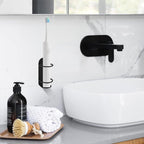 2pcs Iron Wall Mounted Toothbrush Holder No Punch Bathroom Storage Shelf Rack