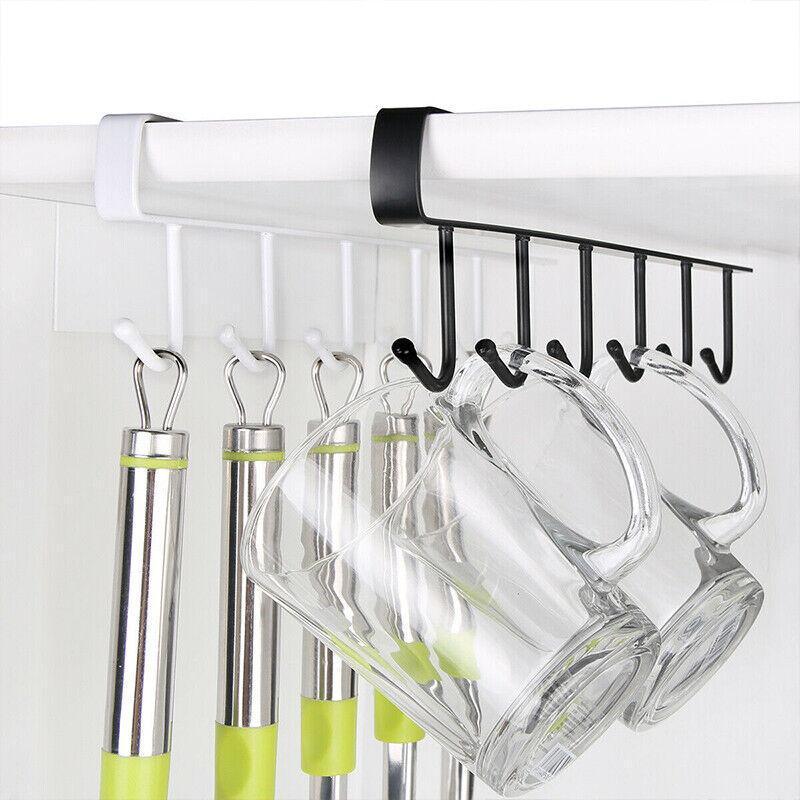 2 Pcs 6 Hook Iron Wall Rack in Two Colours | StorageOZ