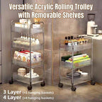 Mobile Acrylic Storage Rack 3 or 4 Tiers | StorageOZ
