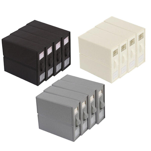 4 Pcs Collapsible Storage Boxes Three Colours | StorageOZ