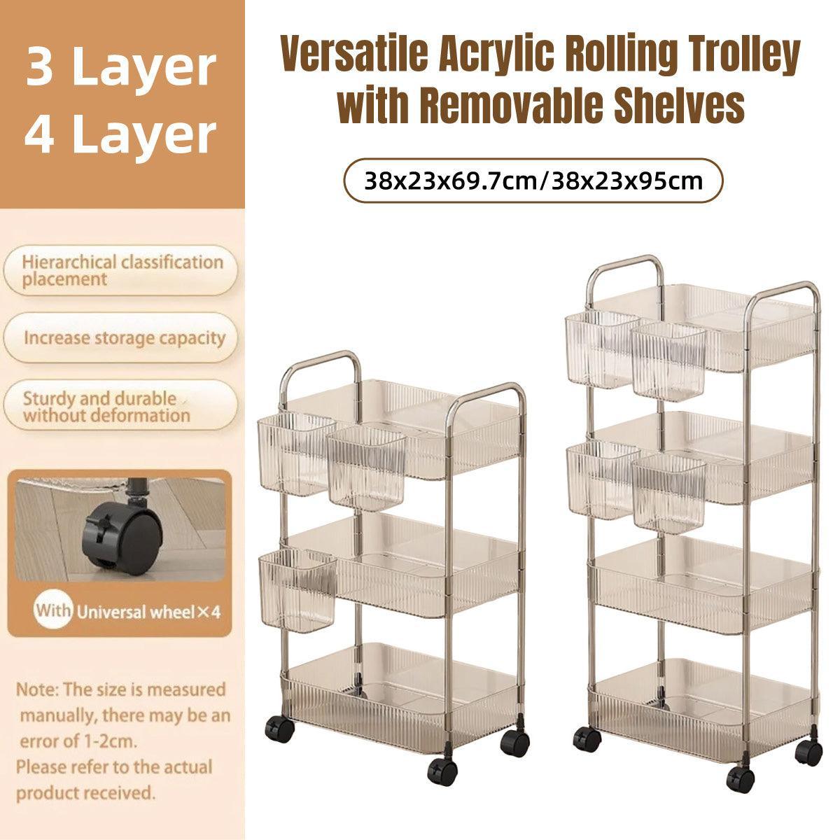 Mobile Acrylic Storage Rack 3 or 4 Tiers | StorageOZ