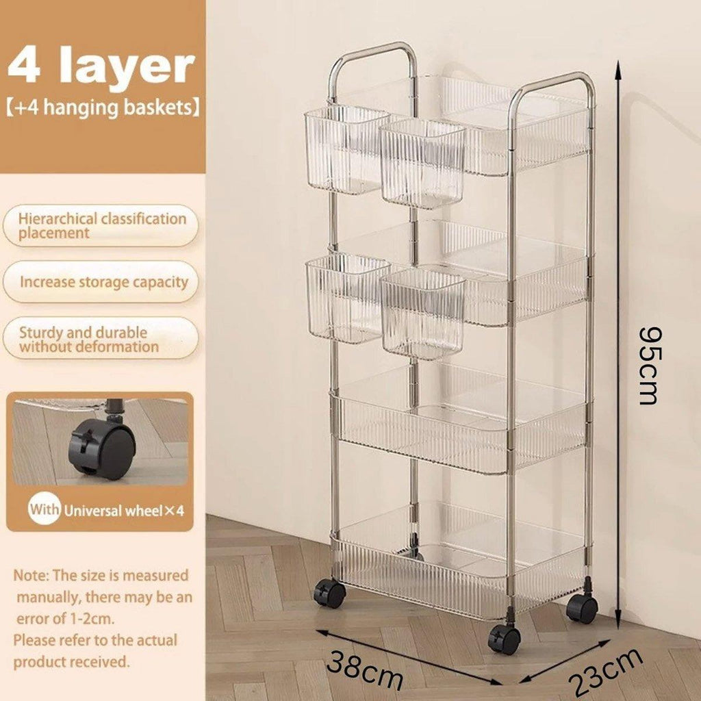 Mobile Acrylic Storage Rack 3 or 4 Tiers | StorageOZ