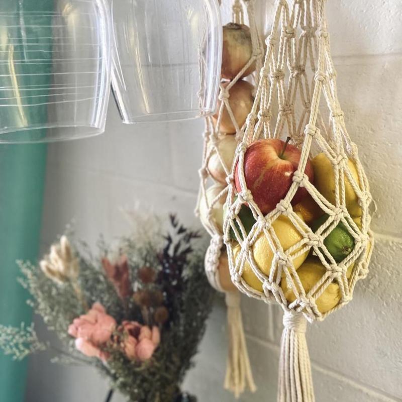 Hanging Rope Fruit Basket in Two Colours | StorageOZ