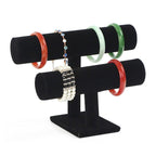 Two Tier Black Faux Leather Jewellery Stand | StorageOZ