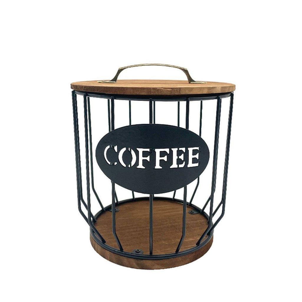 Iron Wood Coffee Capsule Basket Two Colours | StorageOZ