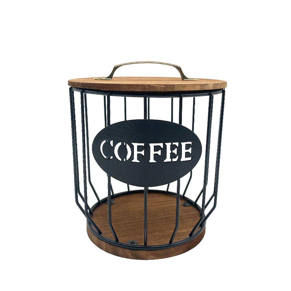 Iron Wood Coffee Capsule Basket Two Colours | StorageOZ