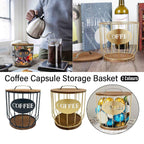 Iron Wood Coffee Capsule Basket Two Colours | StorageOZ