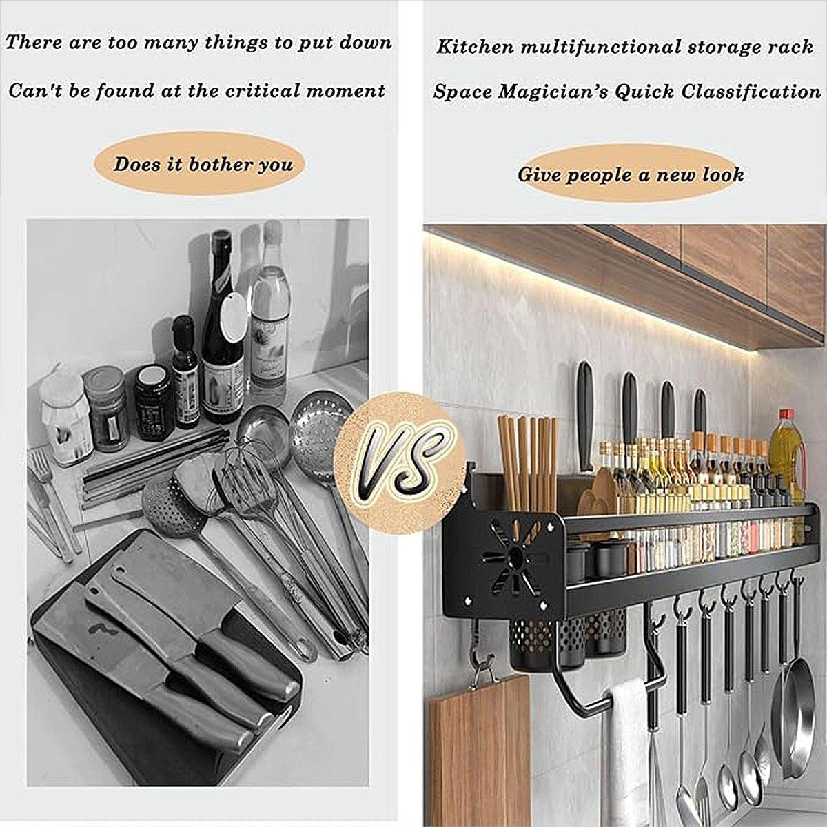 Punch Free Kitchen Wall Storage Rack Two Colours | StorageOZ