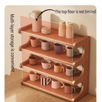 4 Tier Bamboo Cup Storage Rack for Counter | StorageOZ
