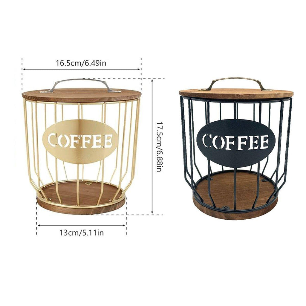 Iron Wood Coffee Capsule Basket Two Colours | StorageOZ