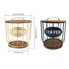 Iron Wood Coffee Capsule Basket Two Colours | StorageOZ