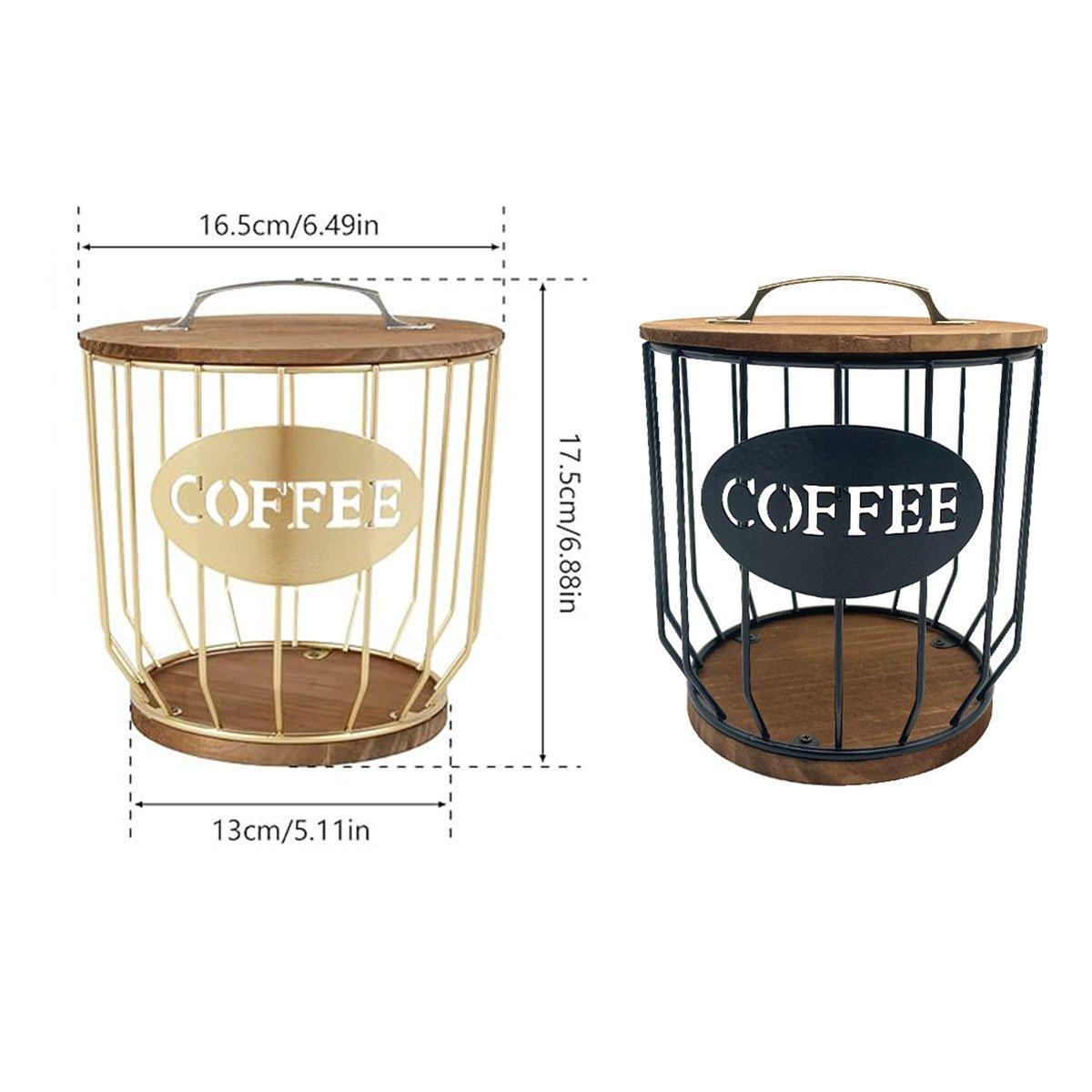 Iron Wood Coffee Capsule Basket Two Colours | StorageOZ