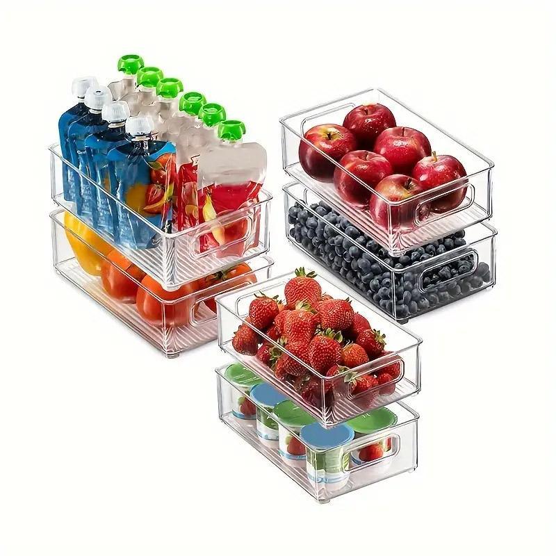 6 Pcs Clear Fridge Storage Boxes Set Set | StorageOZ