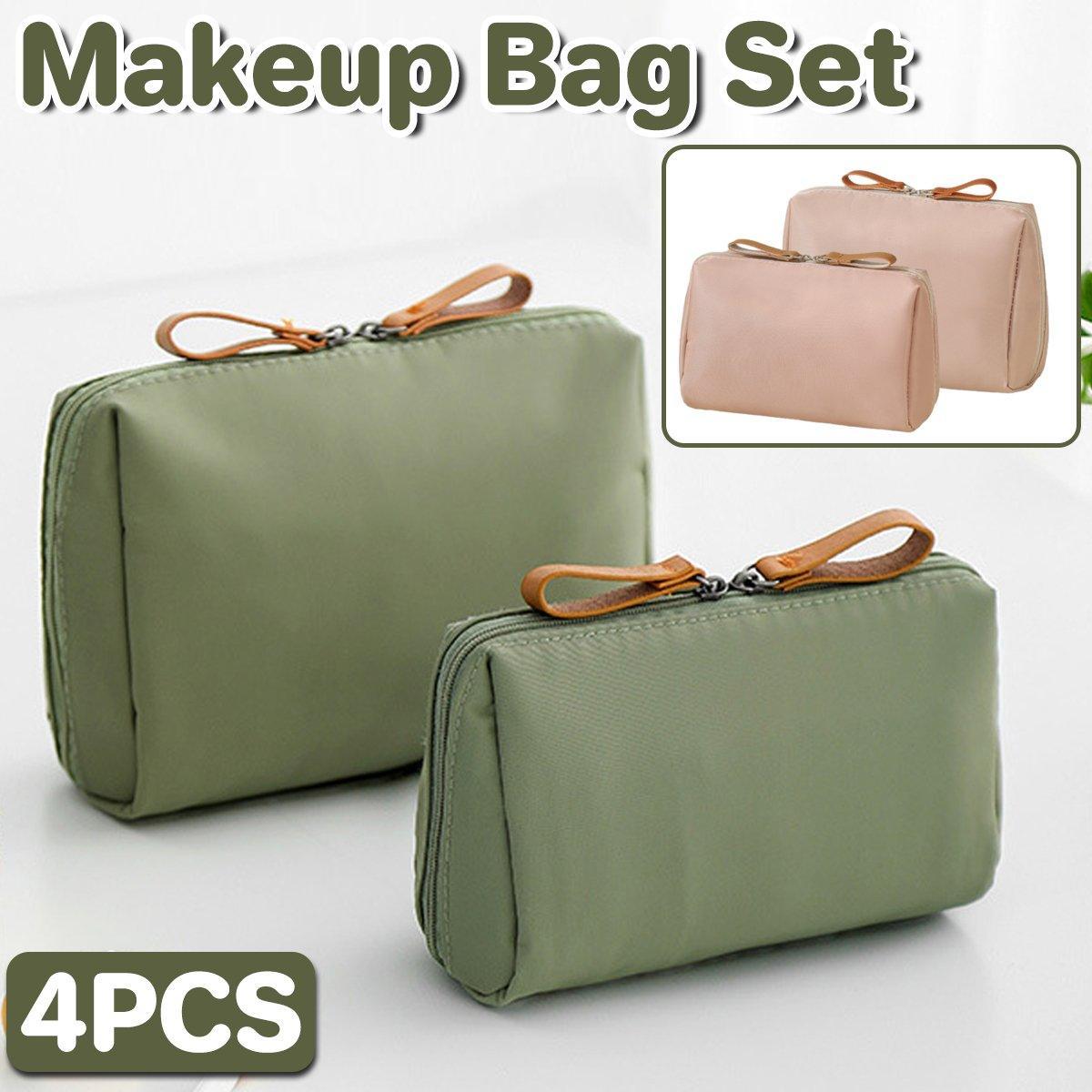 4 Pcs Waterproof Nylon Travel Makeup Bags | StorageOZ
