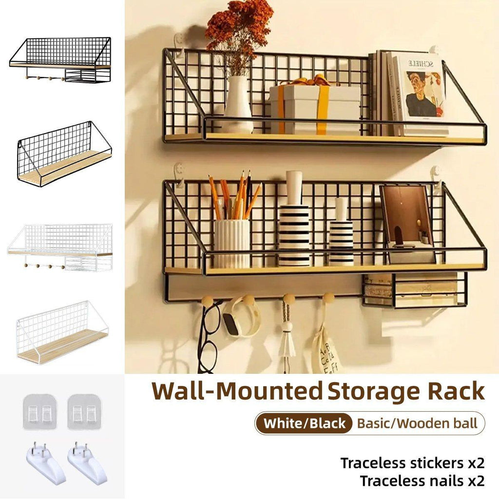 Iron Wood Wall Storage Rack Four Variants | StorageOZ