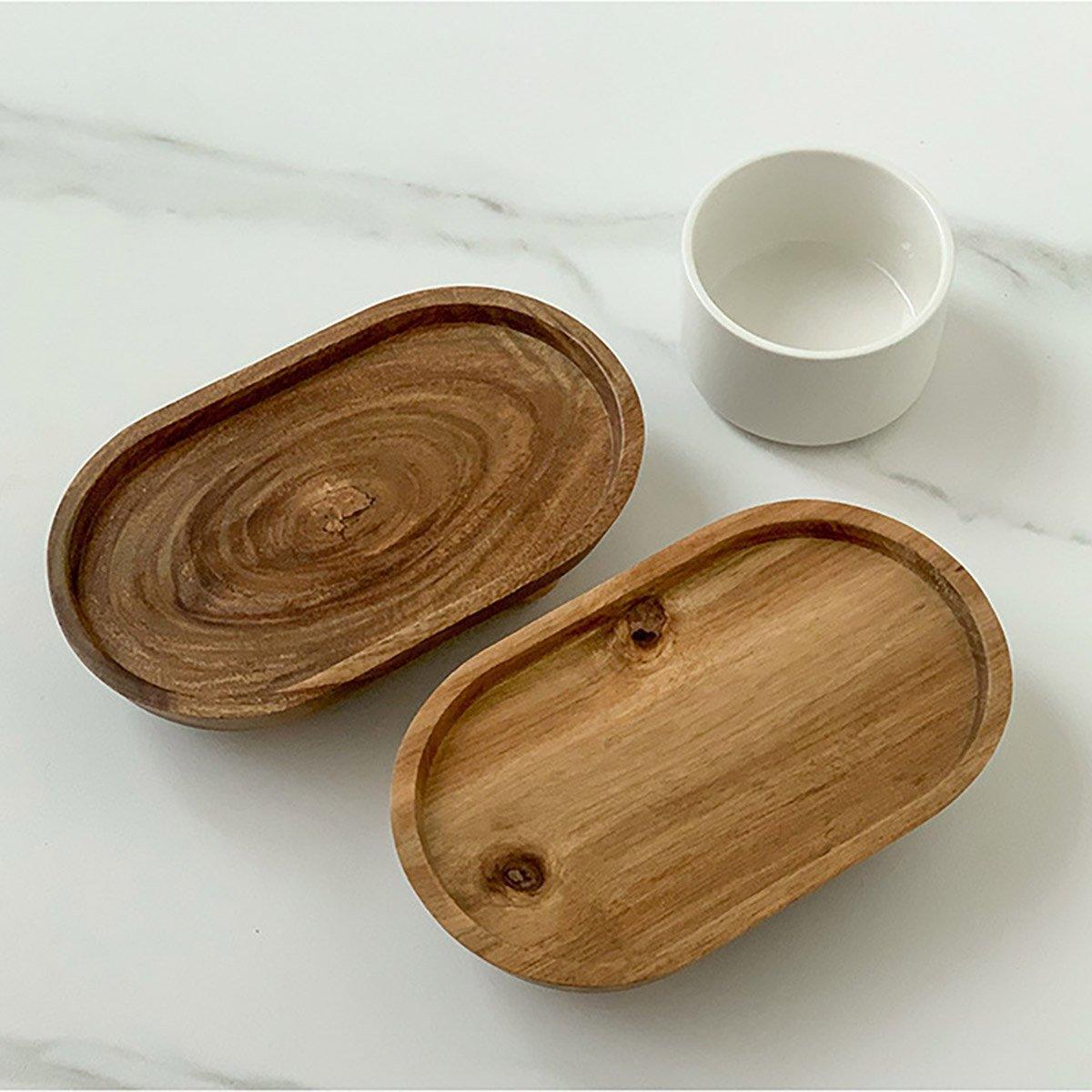 Wooden Oval Tray Home Storage Display Set | StorageOZ