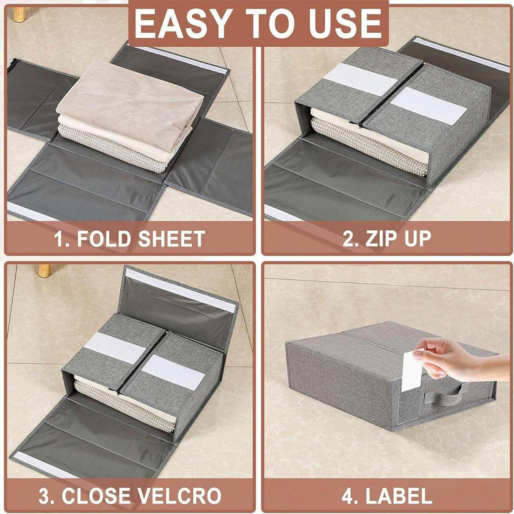 4 Pcs Collapsible Storage Boxes Three Colours | StorageOZ