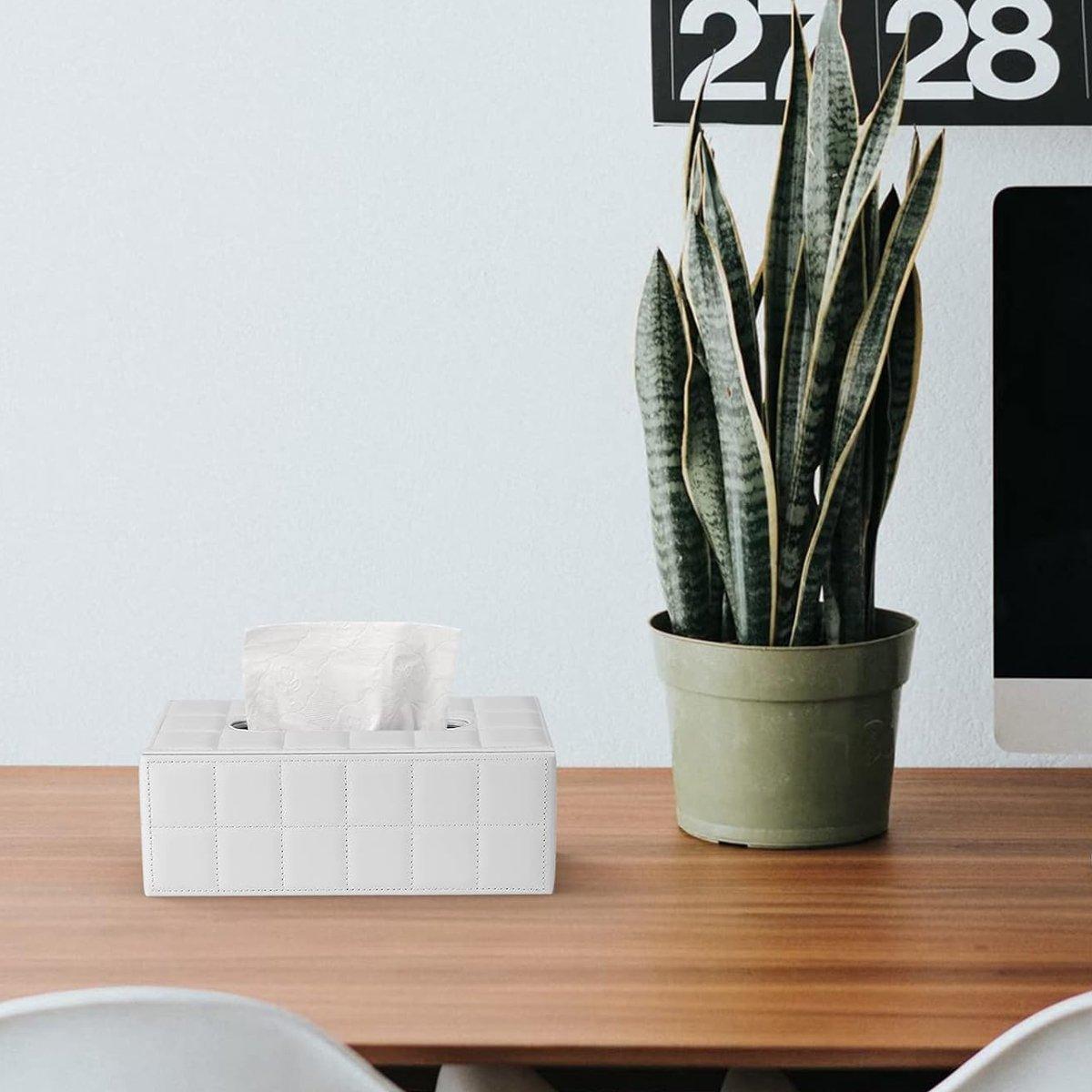 Quilted Leather Tissue Box in Two Colours | StorageOZ