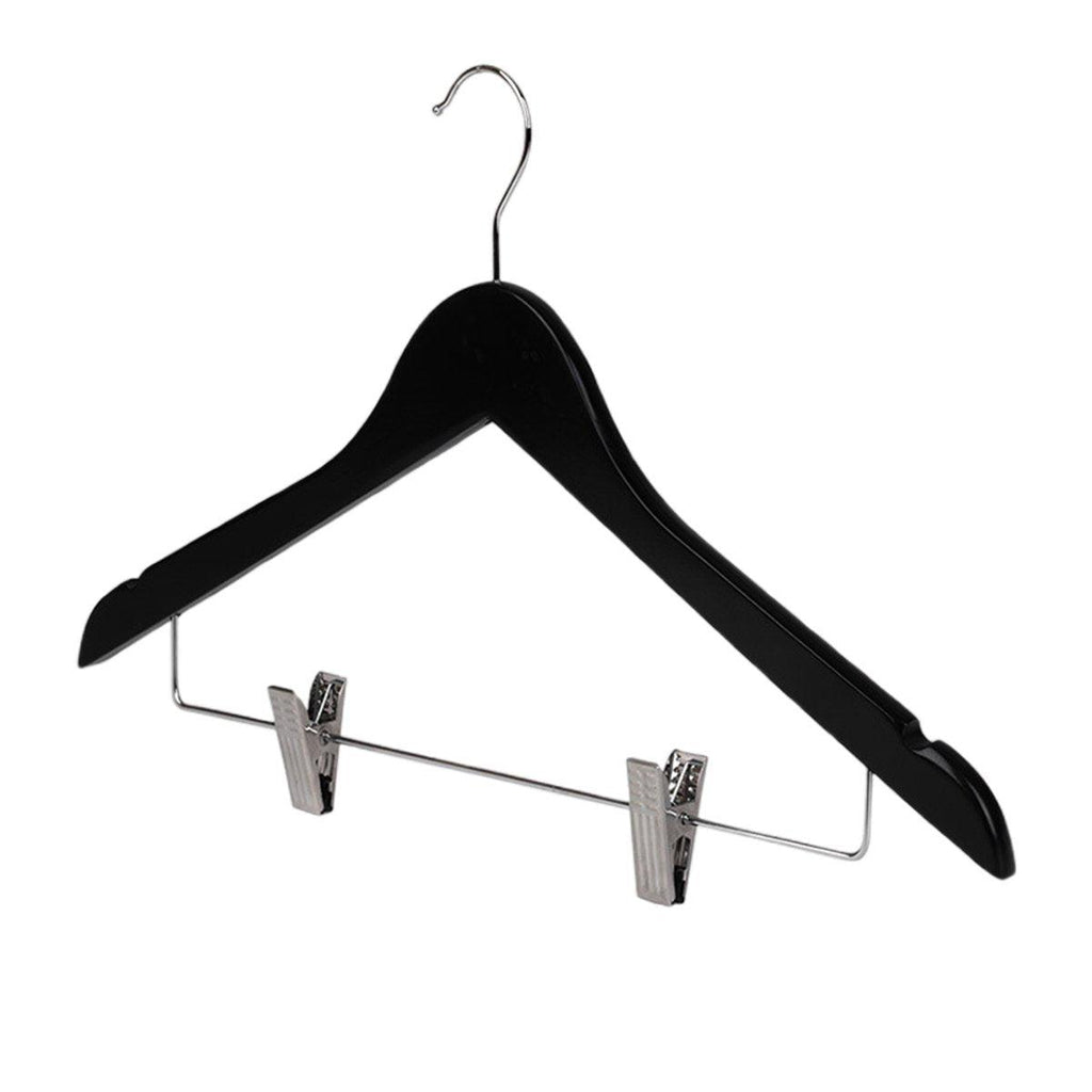 10 Pcs Wooden Clip Clothes Hangers Two Finishes | StorageOZ