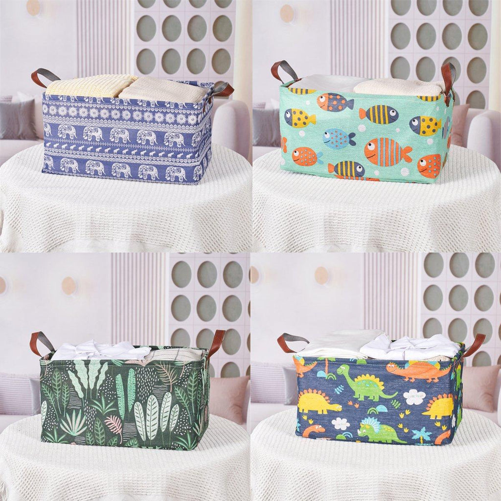 Cotton Linen Storage Baskets Six Prints Set | StorageOZ