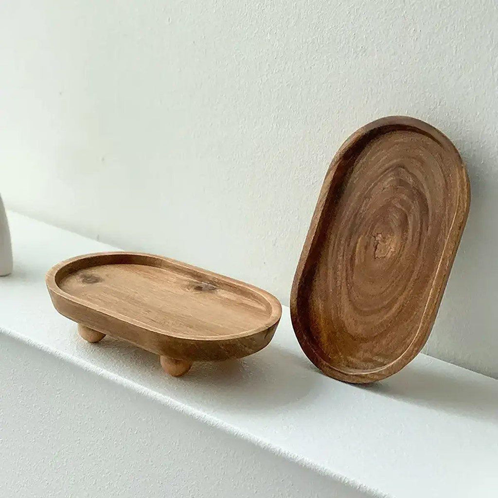 Wooden Oval Tray Home Storage Display Set | StorageOZ