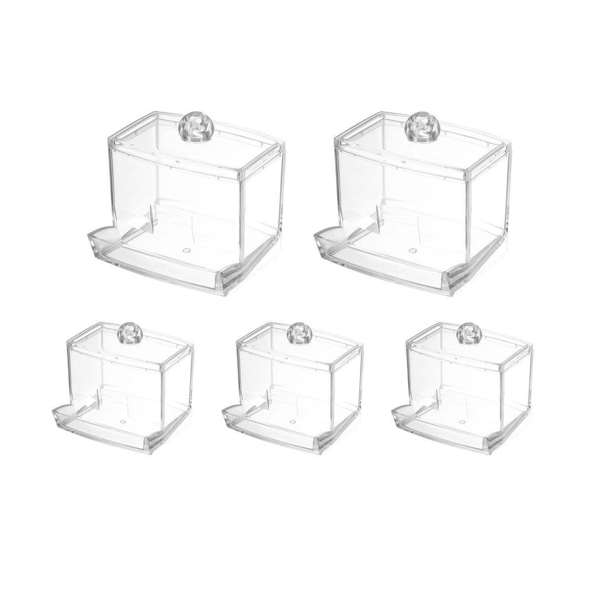 5 Pcs Clear Acrylic Cotton Swab Storage Case | StorageOZ