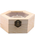 Hexagonal Wooden Jewellery Box with Glass Lid | StorageOZ