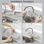 Adjustable Kitchen Sink Faucet Drain Rack | StorageOZ