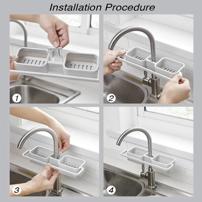 Adjustable Kitchen Sink Faucet Drain Rack | StorageOZ