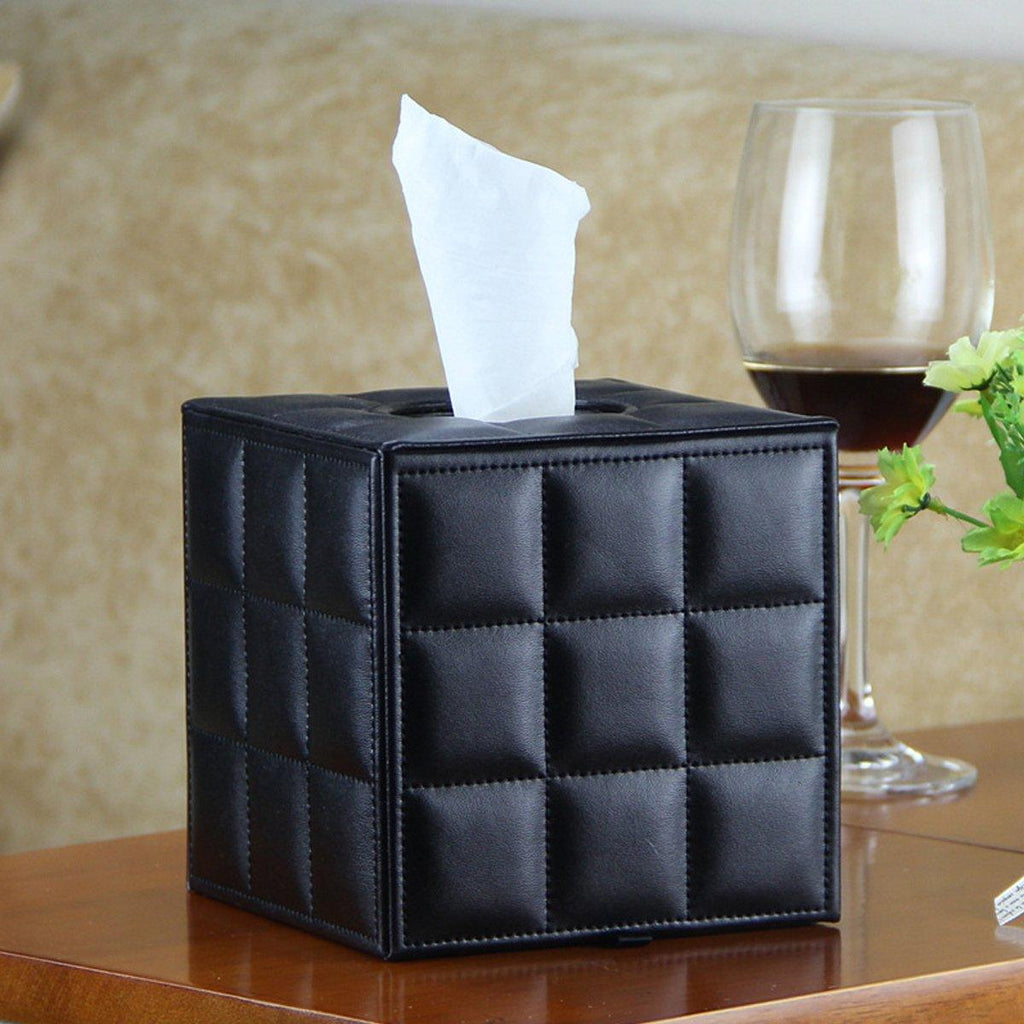 Square PU Leather Tissue Box Cover Holder | StorageOZ