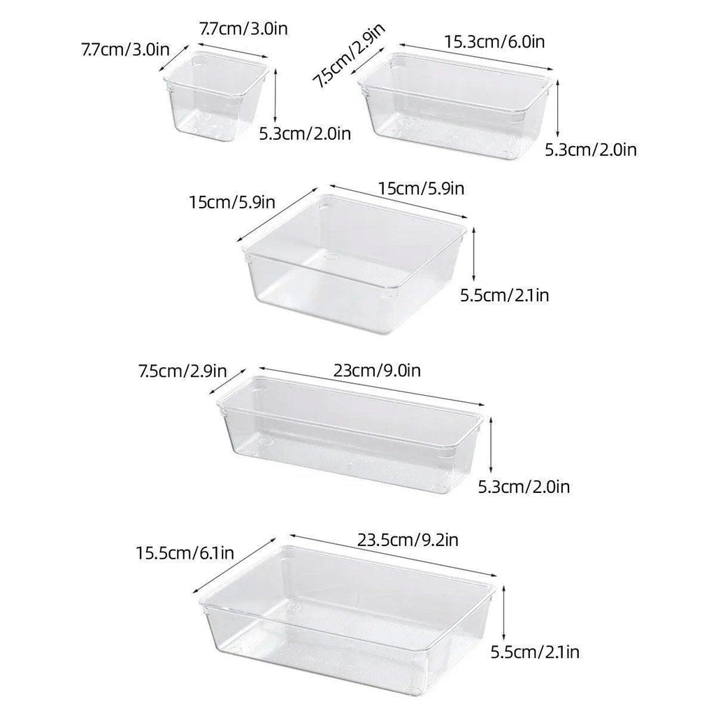 Clear Drawer Organiser Set in Three Packs | StorageOZ