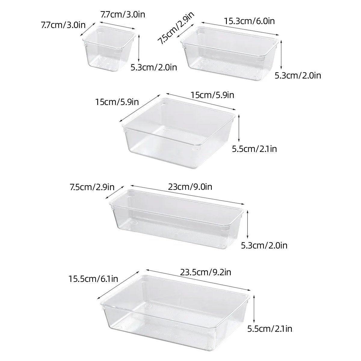 Clear Drawer Organiser Set in Three Packs | StorageOZ