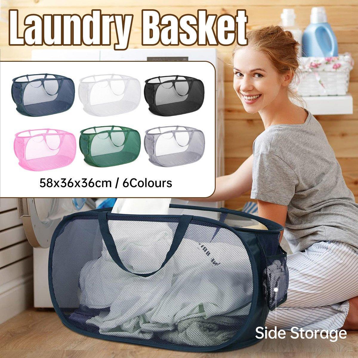 Foldable Mesh Laundry Basket in Six Colours | StorageOZ