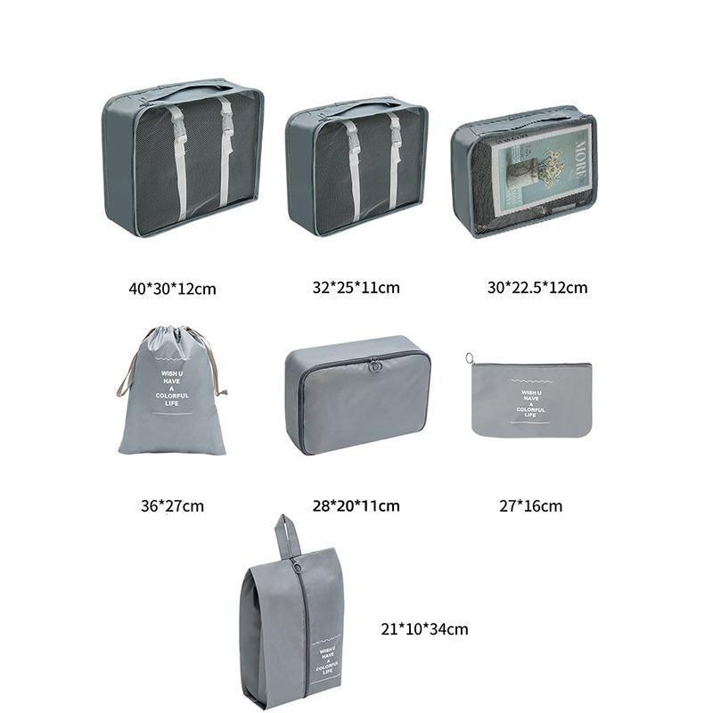 7 Pcs Oxford Packing Cube Set Six Colours | StorageOZ