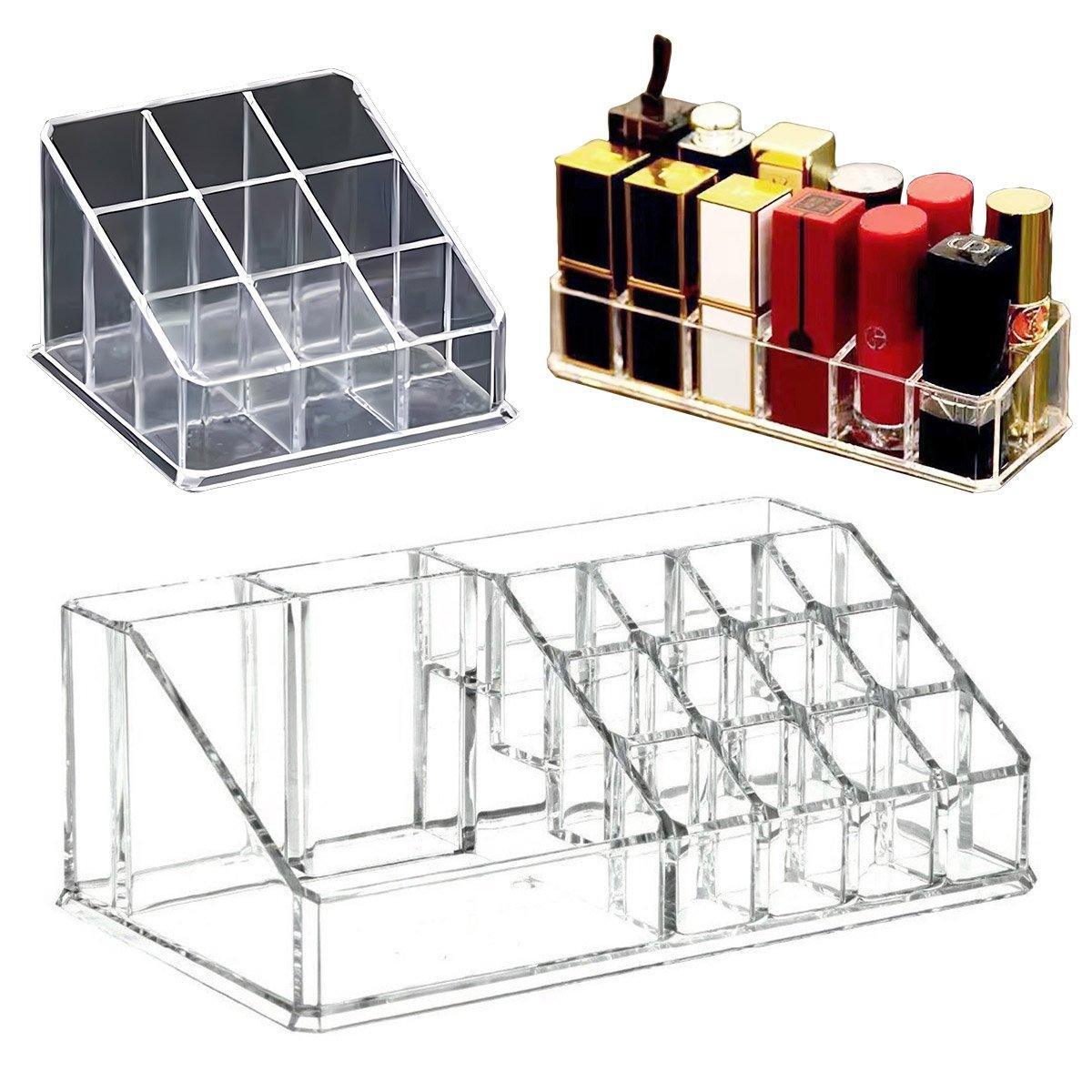 Clear Multi Grid Desktop Storage Box Organiser | StorageOZ