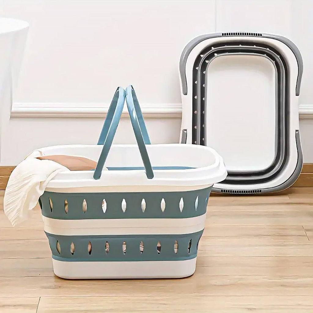 Folding Plastic Laundry Basket Two Colours | StorageOZ
