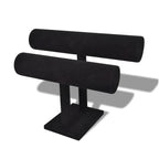 Two Tier Black Faux Leather Jewellery Stand | StorageOZ